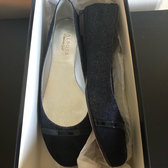 NWT Talbots Navy Gordana Flats, Size 8 - Picture 2 of 8